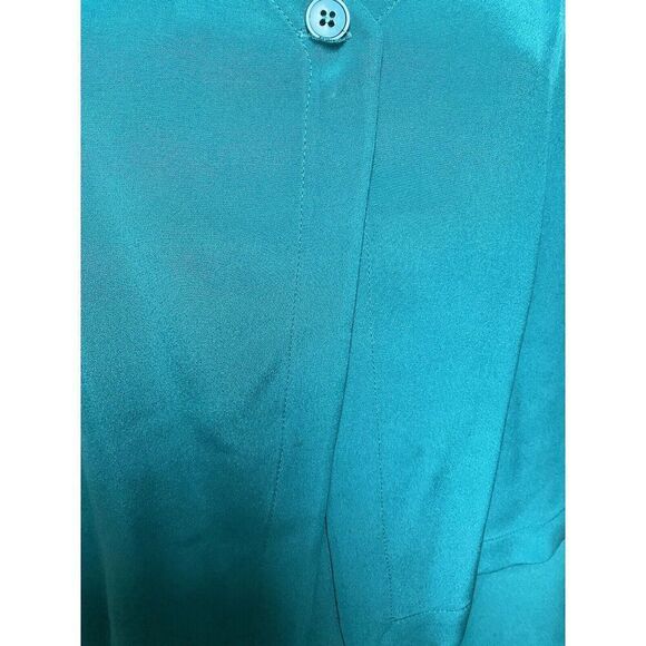 Talbots Silk Dress Jacket Set 12p Teal Blue Maxi Spring Light - Picture 11 of 16